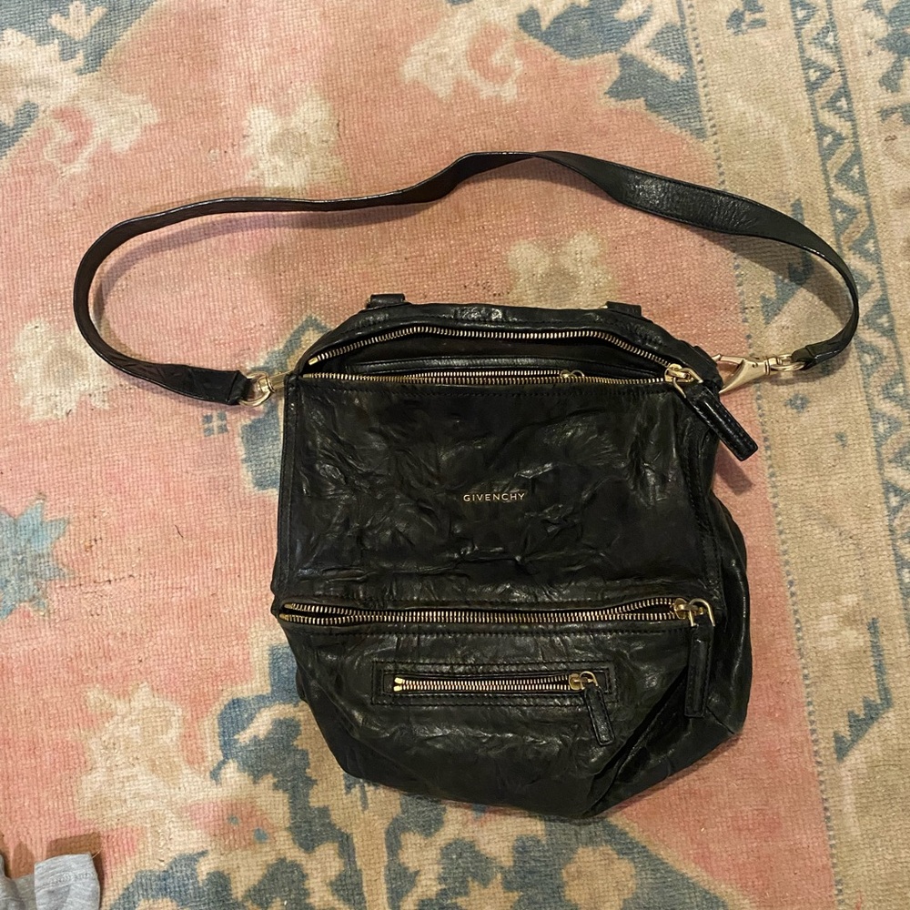 Givenchy pandora tumbled sheepskin crinkled leather bag
